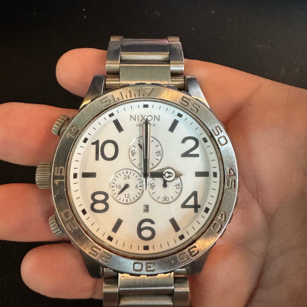 Nixon 51-30 Chronograph Watch with White Dial
